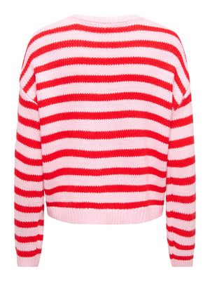 ONLMAILEY LS DETAIL O-NECK CARDI CS KNT Orchid Pink/High Ris