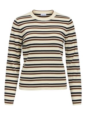 OBJESTER L/S RE KNIT PULLOVER NOOS Birch/Black + carafe