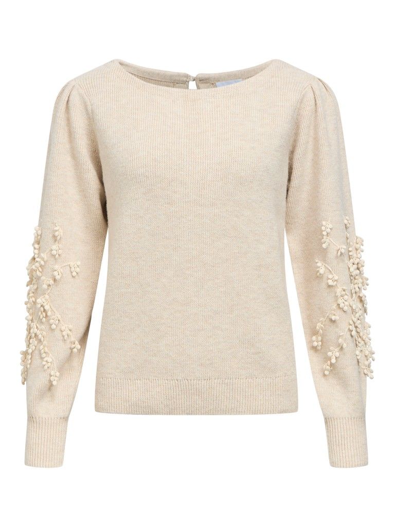 OBJJUCCA L/S RE KNIT PULLOVER 146 Birch-Melange
