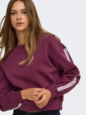 ONLBEAUTY L/S CREW NECK CS SWT Fig-Lace pale lilac