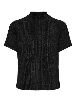 ONLCAROL S/S GLITTER HIGH TOP BOX CS JRS Black-Black glitter