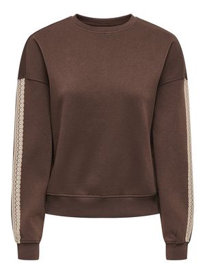 ONLBEAUTY L/S CREW NECK CS SWT Coffee Bean-Lace irish cream