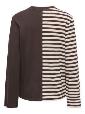 ONLAVA L/S HALF STRIPED T-SHIRT JRS Black Coffee/BIRCH S