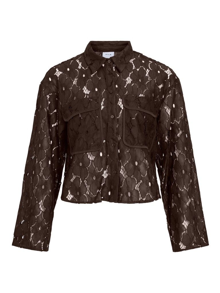 VITONATO O-NECK L/S SHIRT/RC Coffee Bean