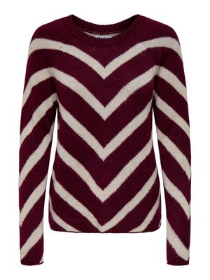 ONLELIZA L/S PULLOVER KNT NOOS Zinfandel/WHITECAP G