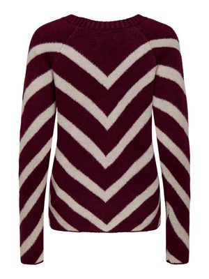 ONLELIZA L/S PULLOVER KNT NOOS Zinfandel/WHITECAP G