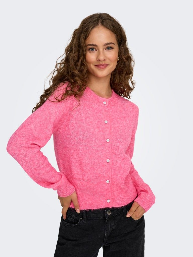 ONLHAVANNA LS BUTTON CARDIGAN RP KNT Pink Lemonade/Melang