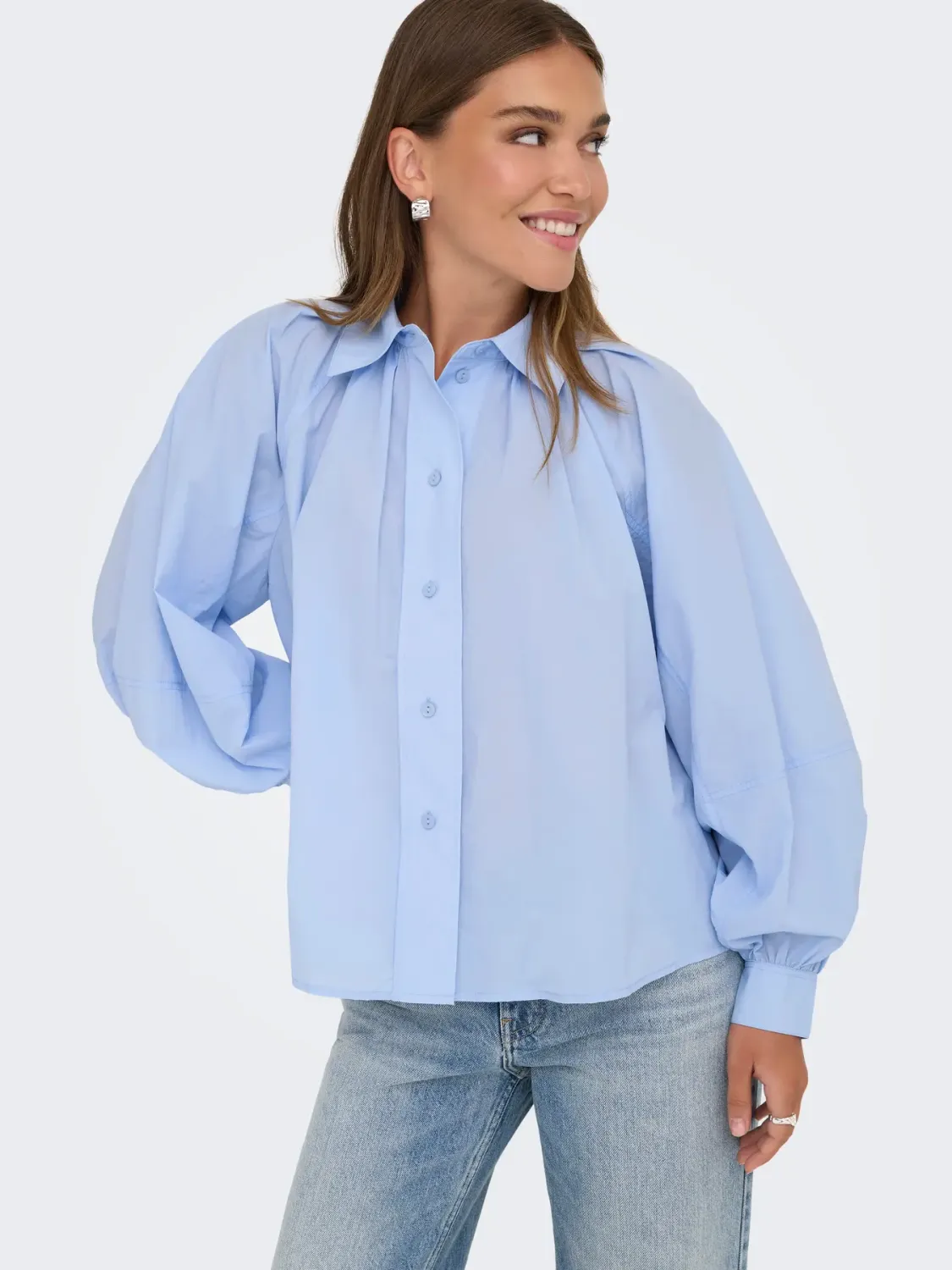 ONLRIVER LS SHIRT OX WVN Cashmere Blue
