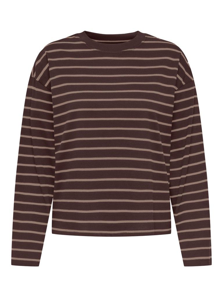 ONLHAPPY L/S O-NECK STRIPE TEE JRS Coffee Bean/Taupe gr