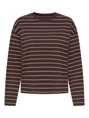 ONLHAPPY L/S O-NECK STRIPE TEE JRS Coffee Bean/Taupe gr