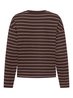 ONLHAPPY L/S O-NECK STRIPE TEE JRS Coffee Bean/Taupe gr