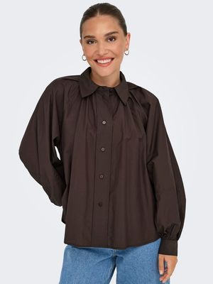 ONLRIVER LS SHIRT OX WVN Coffee Bean