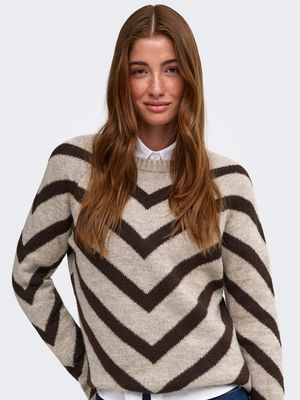 ONLELIZA L/S PULLOVER KNT NOOS String/Coffee Bean