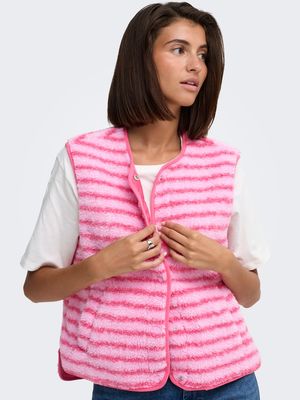 JDYSIMINA TEDDY PRINT WAISTCOAT OTW QIQ Hot Pink/BONBON