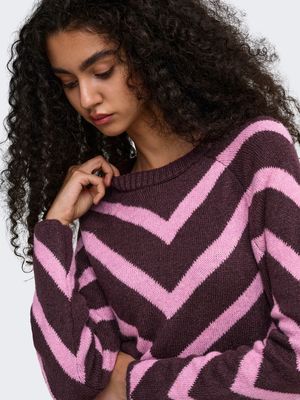 ONLELIZA L/S PULLOVER KNT NOOS Fudge/Cyclamen