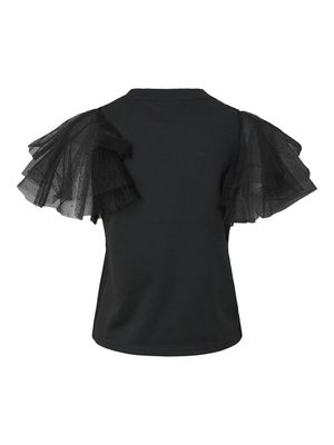 PCESTELLE SS TULLE SLEEVE TEE JRS FC BC Black