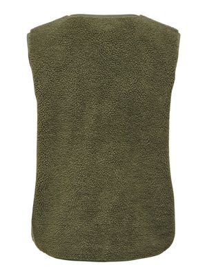ONLBABY TEDDY ZIP VEST PNT OL Kalamata/BIRCH LININ