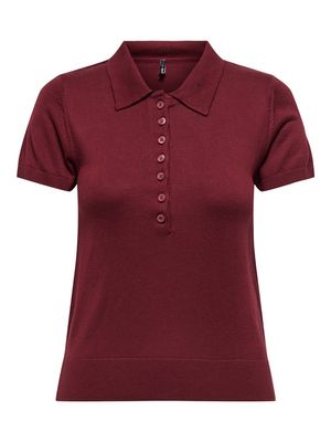 ONLCATHRINE SS POLO NECK EX KNT Cabernet