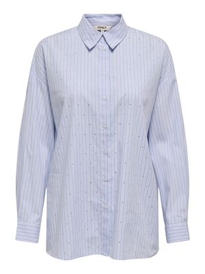 ONLRIMINI LIFE LS RHINES SHIRT MOCH WVN Bright White-W BLUE TONS STRIP