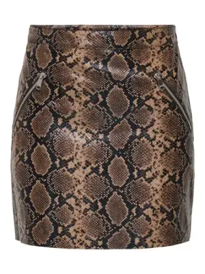 ONLPARIS SNAKE SKIRT ESP OTW Cocoa Créme/Snake