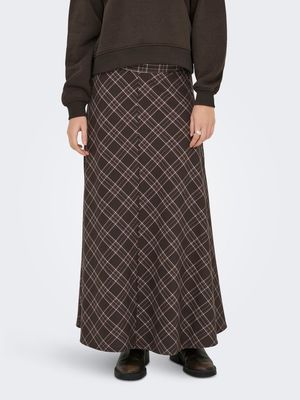 ONLWREN CHECK LONG SKIRT WVN Black/Checked forge