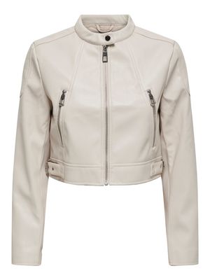 ONLBEST FAUX LEATHER MOTO JACKET OTW Pumice Stone