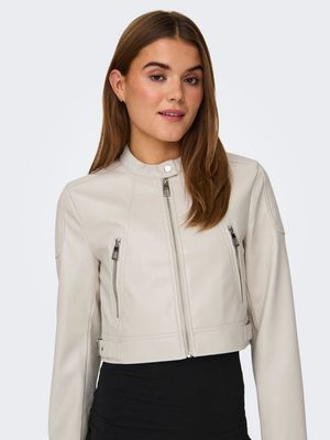ONLBEST FAUX LEATHER MOTO JACKET OTW Pumice Stone