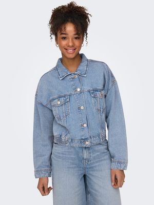 ONLFAYETTE LS ELAS DNM JACKET AZG Medium Blue Denim