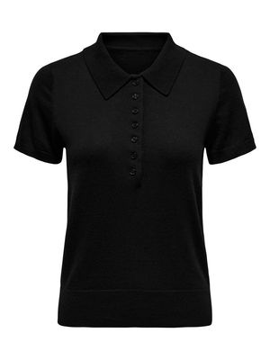 ONLCATHRINE SS POLO NECK EX KNT Black