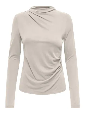 ONLFREE L/S DRAPE TOP JRS Pumice Stone