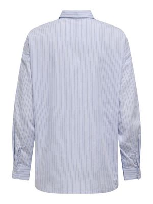 ONLRIMINI LIFE LS SHIRT MOCH WVN Bright White-W BLUE TONS STRIP