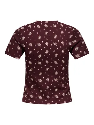 ONL30 BILL S/S O-NECK SHORT TOP CS JRS Red Mahogany/Turkey