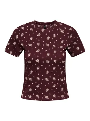 ONL30 BILL S/S O-NECK SHORT TOP CS JRS Red Mahogany/Turkey