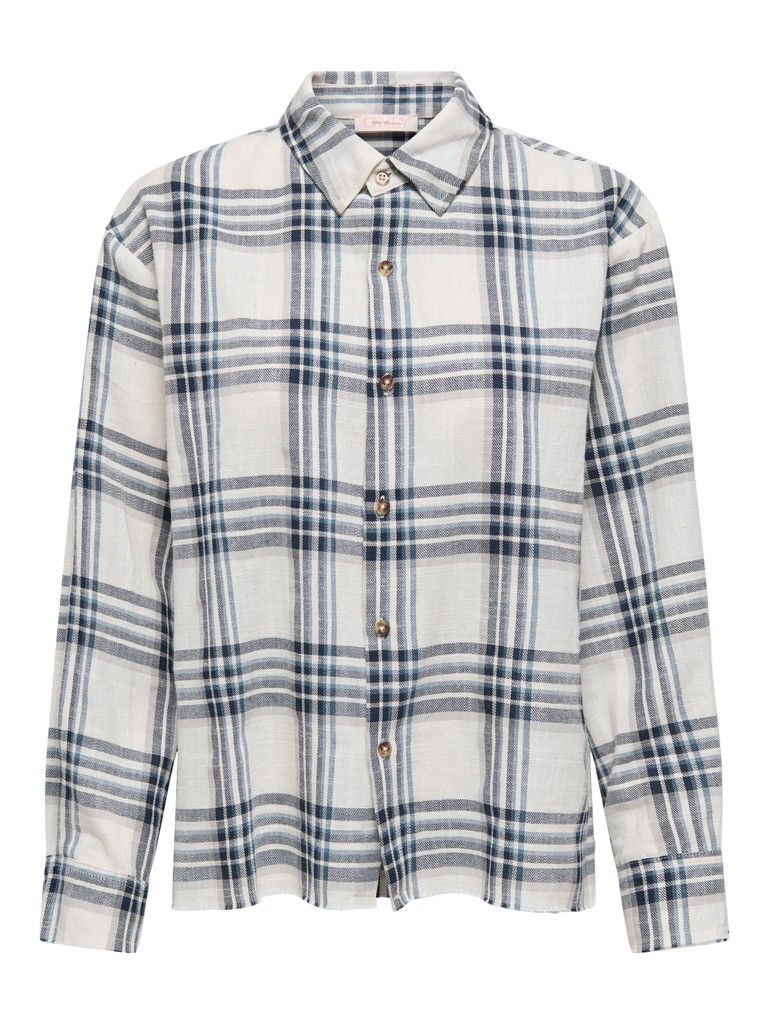 ONLPOTSDAM ABBIE LS CHECK SHIRT MOCH WVN Cloud Dancer/NIGHT SKY