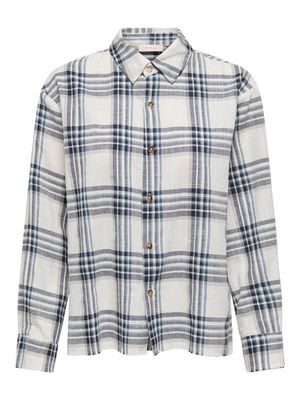 ONLPOTSDAM ABBIE LS CHECK SHIRT MOCH WVN Cloud Dancer/NIGHT SKY