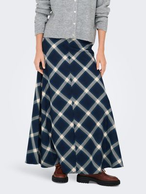 ONLWREN CHECK LONG SKIRT WVN Night Sky-Checked fusion