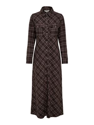 ONLWREN CHECK L/S LONG SHIRT DRESS WVN Black/Checked forge