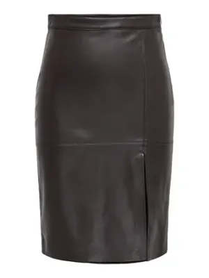 ​ONLOLINE FAUX LEATHER SKIRT OTW NOOS Chocolate Torte