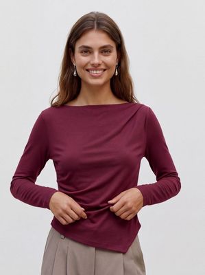 VMMILLE LS BOATNECK SHORT TOP JRS NOOS Windsor Wine