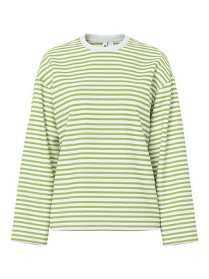 PCSADIE LS TOP JRS NOOS BC Bright White/HERBAL GREEN