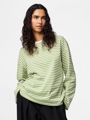 PCSADIE LS TOP JRS NOOS BC Bright White/HERBAL GREEN
