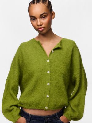 PCALLIE LS O-NECK KNIT CARDIGAN NOOS BC Woodbine/Melange