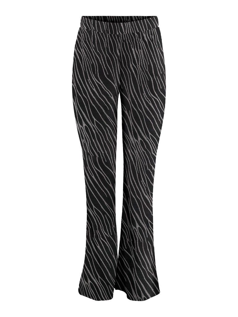 NMGILLY PASA HW FLARED PANTS JRS Black/SILVER LUREX Z