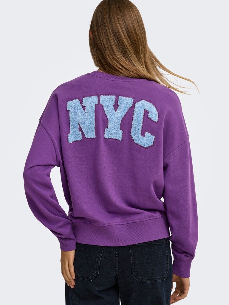 ONLCATRIN L/S O-NECK TEDDY UB CS SWT Pansy-Teddy cashmere blue