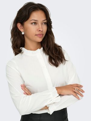 ONLREJKA L/S SHIRT OX WVN Cloud Dancer