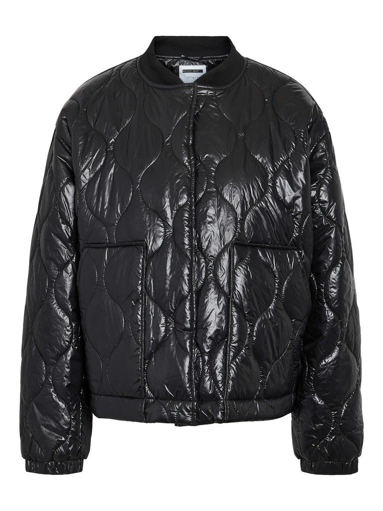 NMALLIE SHINY QUILTED JACKET Black-LEO
