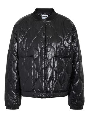 NMALLIE SHINY QUILTED JACKET Black-LEO