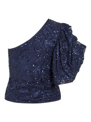 VICELESTE ONE SHOULDER SEQUIN TOP/ROUGE Blueprint
