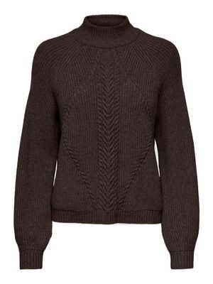 ONLKATIA LS DETAIL HIGHNECK NOOS KNT Chocolate Torte/Melange