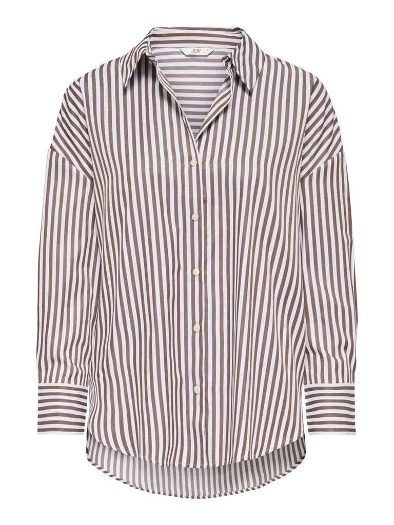 JDYVESPER L/S LOOSE SHIRT WVN NOOS Cloud Dancer-CAPPUCINO